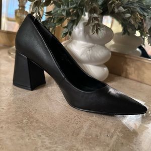 Black charles by Charles david block heel pump